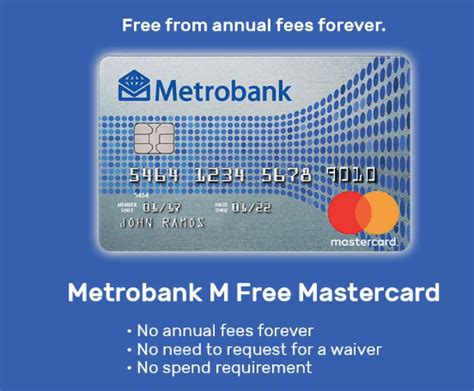 metrobank credit card no annual fee|metrobank m free mastercard.